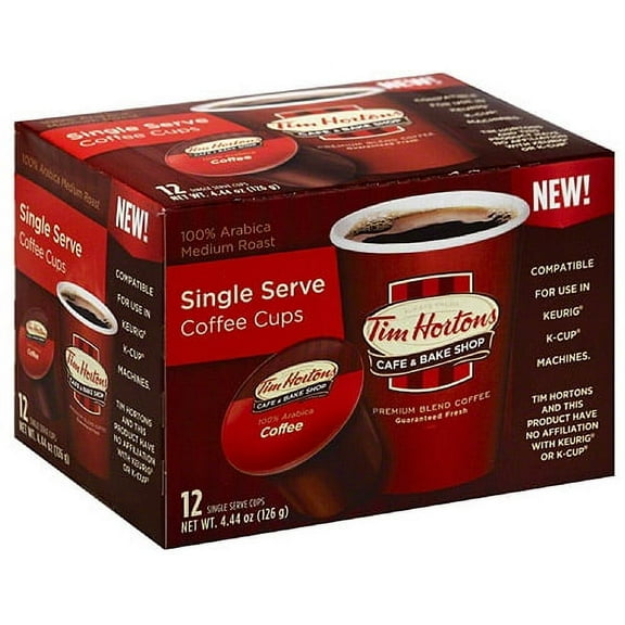Tim Hortons 100% Arabica Medium Roast Coffee Single Serve Cups, 12 count, 4.44 oz, (Pack of 6)