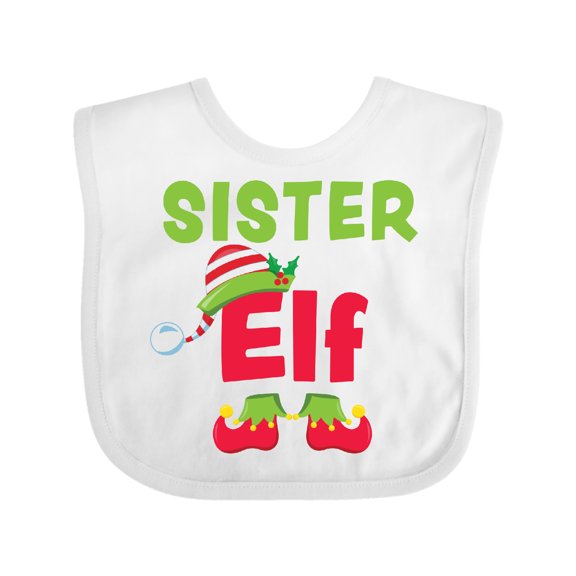 Inktastic Christmas Sister Elf Girls Baby Bib