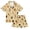 Bees and Flowers Pattern, variant on Silky Satin Kids' Pajama Set Breathable & Smooth Unisex Button-Down Pajamas Cartoon Dog Faces and Bones