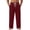 AH08-Deep Red, variant on Mens Pajama Pants - Elastic Drawstring Waist Wide Leg Pants Soft Sleep Bottoms For Home Lounge Navy S