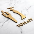 thumbnail image 5 of 1Pcs Durable Signage Board Art Hotel Home Decor Acrylic 3D Wall Sticker Black Gold Color Wash Room Lable Toilet Sign Plate STYLE 1-GOLD-BOTH, 5 of 8