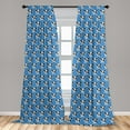thumbnail image 5 of Ambesonne Bulldog Curtains, Hipster Funny Puppies, Pair of 28"x95", Blue Black and White, 5 of 5