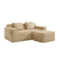 thumbnail image 6 of Newest Modular 2 Seat L Shape Sectional Boneless Sofa, Cloud Sectional Couch,Deep Seat, Modern Modular 2-Seat Sofa Couch,Throw Pillows,1 Movable Ottoman, Corduroy Fabric Camel, 6 of 11