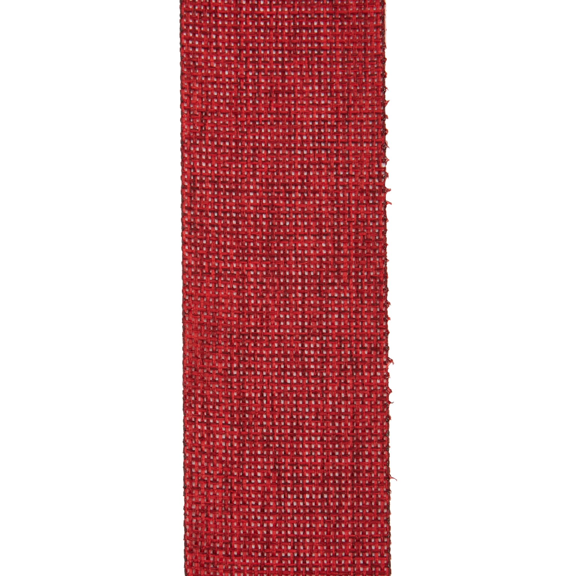 Offray Ribbon, Red 1 1/2 inch Woven Burlap Woven Ribbon, 9 feet