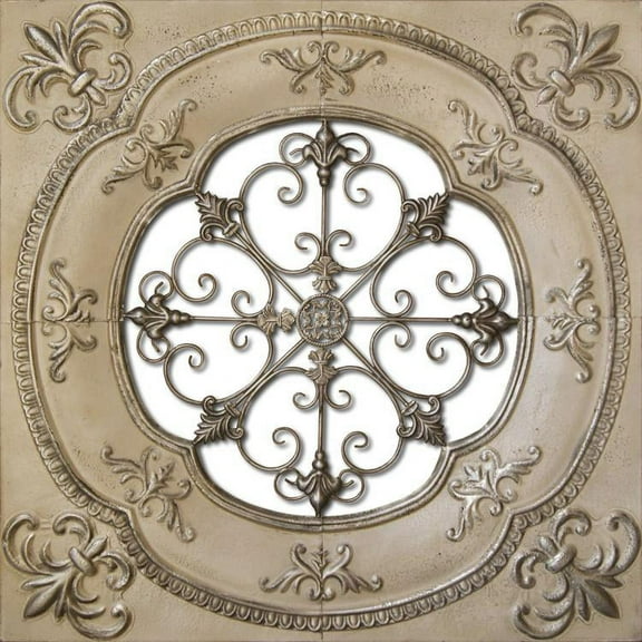 Cutout Center Beige Metal Wall Tile 36"x36"