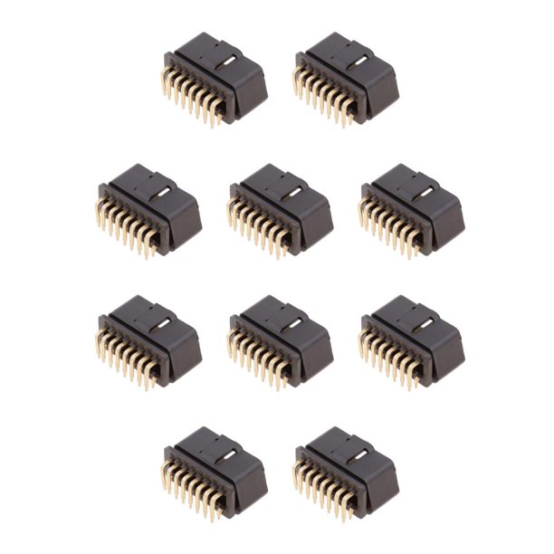 Scienceny OBDII Adaptador de conector de ángulo de 90 grados de 16 pines Tipo 1 10piezas