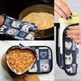 thumbnail image 5 of Yayeee Oven Mitts and Pot Holder Set of 2 Heat Resistant Kitchen Gloves Baking Hot Pad, Blue Cats and Hearts, 5 of 5