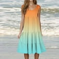 thumbnail image 2 of CHGBMOK Womens Dresses Summer Round Neck Print Sleeveless Beach Dress 4XL on Clearance, 2 of 6
