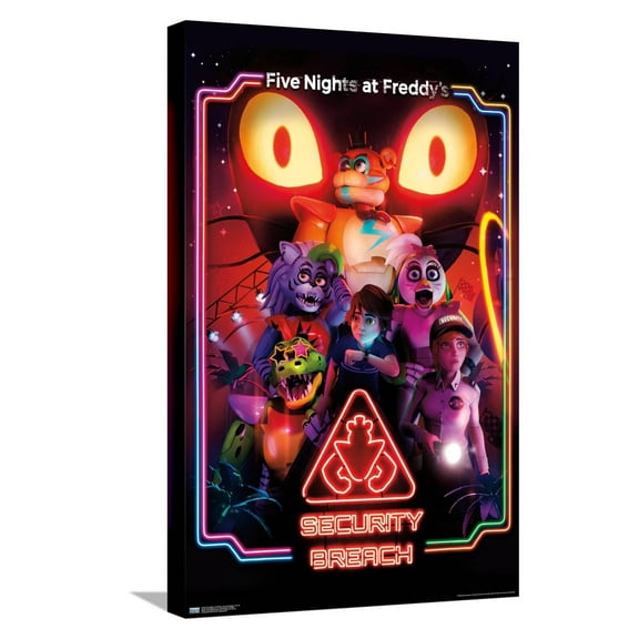 Five Nights at Freddy's: Security Breach - Key Art Canvas Wall Poster, 14.725" x 22.375"