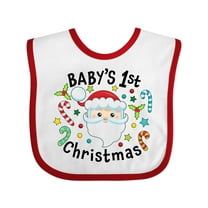 Inktastic Baby's 1st Christmas Santa with Candy Canes Boys or Girls Baby Bib