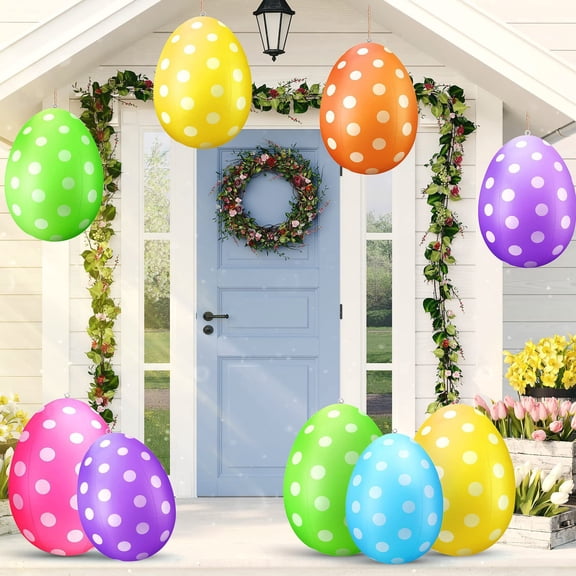 Festive Inflatable Easter Egg Prop Large PVC Blow up Balloon for Home Garden Yard Decoration Outdoor Spring Holiday Celebration Prop