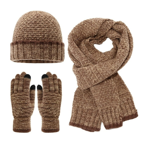 Bibifish Mens And Womens Hat Gloves Scarf Sets Winter Warm Knitted Beanies Hat Gloves And Scarves Cold Weather 3 Pc Hat Gloves Scarf Sets