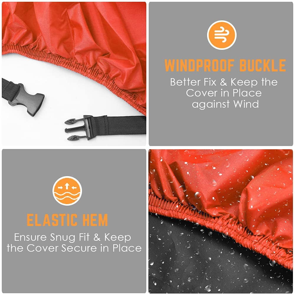 Motorcycle Cover,3XL Waterproof Motorbike Cover for All-Weather Outdoor Indoor Dust and UV Protection,Universal Fits up to 105" Motorcycles