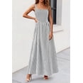 thumbnail image 4 of PRETTYGARDEN Women's Maxi Striped Dress Summer Sleeveless Square Neck Smocked A Line Long Flowy Spring Vacation Sundress, 4 of 10