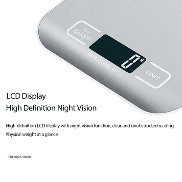 Firsting Kitchen Scale LED Digital Smart Food Scale for Weight Loss, Coffee, Baking, Cooking and Meal Pre, Silver