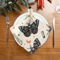thumbnail image 2 of 6 Pack 20'' x20" Satin Table Napkins Dinner Napkins for wedding Party Decoration events Black and White Moths, 2 of 6