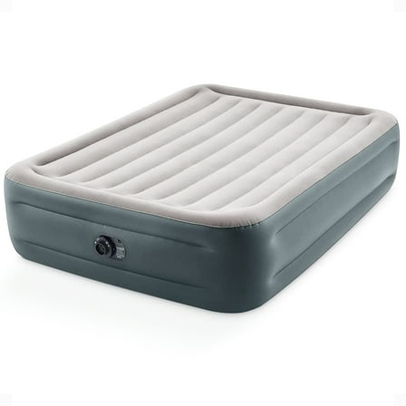 Intex Dura Beam Essential Rest Blow Up Queen Mattress Air Bed with Built In Pump