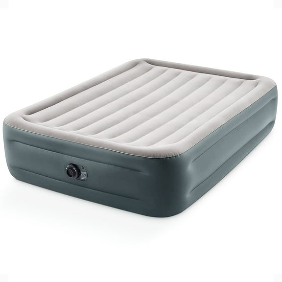 Intex Dura Beam Essential Rest Blow Up Queen Mattress Air Bed with Built In Pump