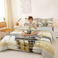 thumbnail image 3 of Manfei Oil Painting Sailboat Bedding Comforter Set for Kids Boys and Girls, Nautical Sailing Queen Bedding Sets, Gray Reversible 7 Pieces, 3 of 6