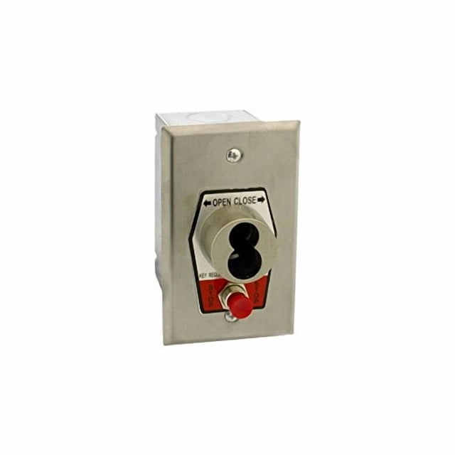 MMTC HBFS-SLF Nema 1 Interior Open-Close S Type Large Format Key Switch With Stop Button In Single Gang Back Box Flush Mount