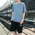 thumbnail image 2 of Conjuntos de hombre Conjunto de entrenamiento Estampado gráfico Algodón Tendencia 2024 Verano Camisetas Pantalones cortos Trajes para hombres Ropa Kpop Manga corta Cuarto fresco, 2 of 5