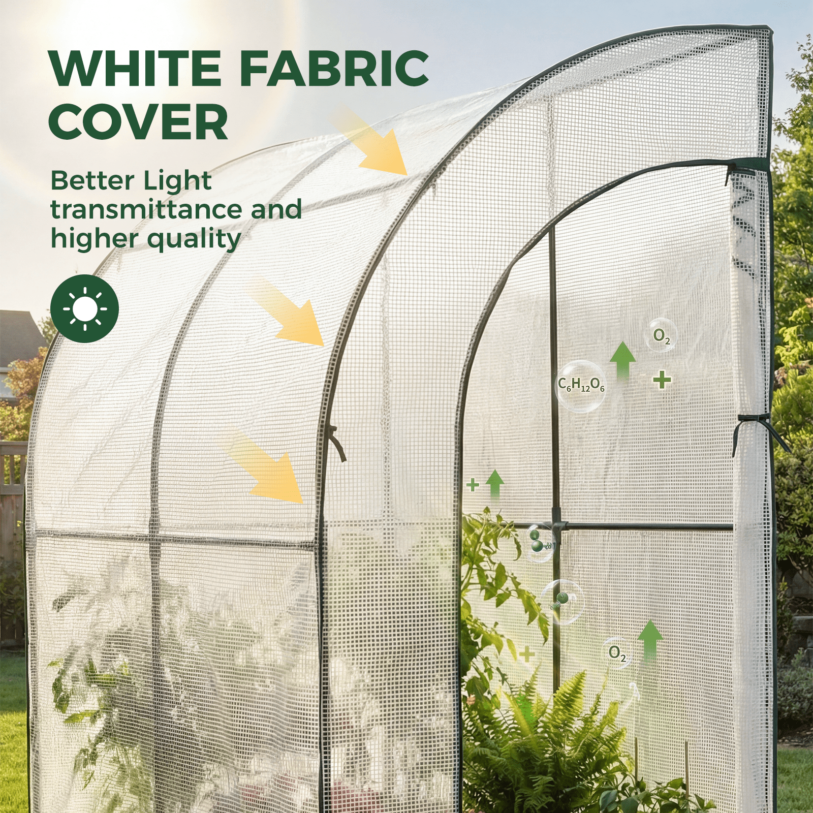 GENTINGBRO Walk-in Tunnel Greenhouse, Portable Heavy Duty Plant Hot House, UV Protected Outdoor Gardening Green House for Backyard, Patio to Grow Vegetables, Flowers, Herbs