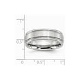 thumbnail image 6 of White Cobalt Ring Band Wedding Ridged Standard Satin and Polished Edge 7mm, 6 of 6