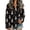Black, variant on EANJE Christmas Waffle Henley Neck Streetwear Top for Women,Drop Shoulder Long Sleeve Loose Fit Print Pullover Blouse Blue 2XL