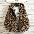 thumbnail image 3 of YUEHUA Leopard Print Faux Fur Coat Women ang Men Plus Size Zipper Fuzzy Jacket Cheetah Print Fleece Winter Jackets Partywear, 3 of 8