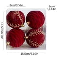 thumbnail image 2 of RXMEKW Personalized Christmas Ornaments Sourcing Christmas Tree Balls: Flocked Dark Red Pearl Painted Ornaments, 2 of 2