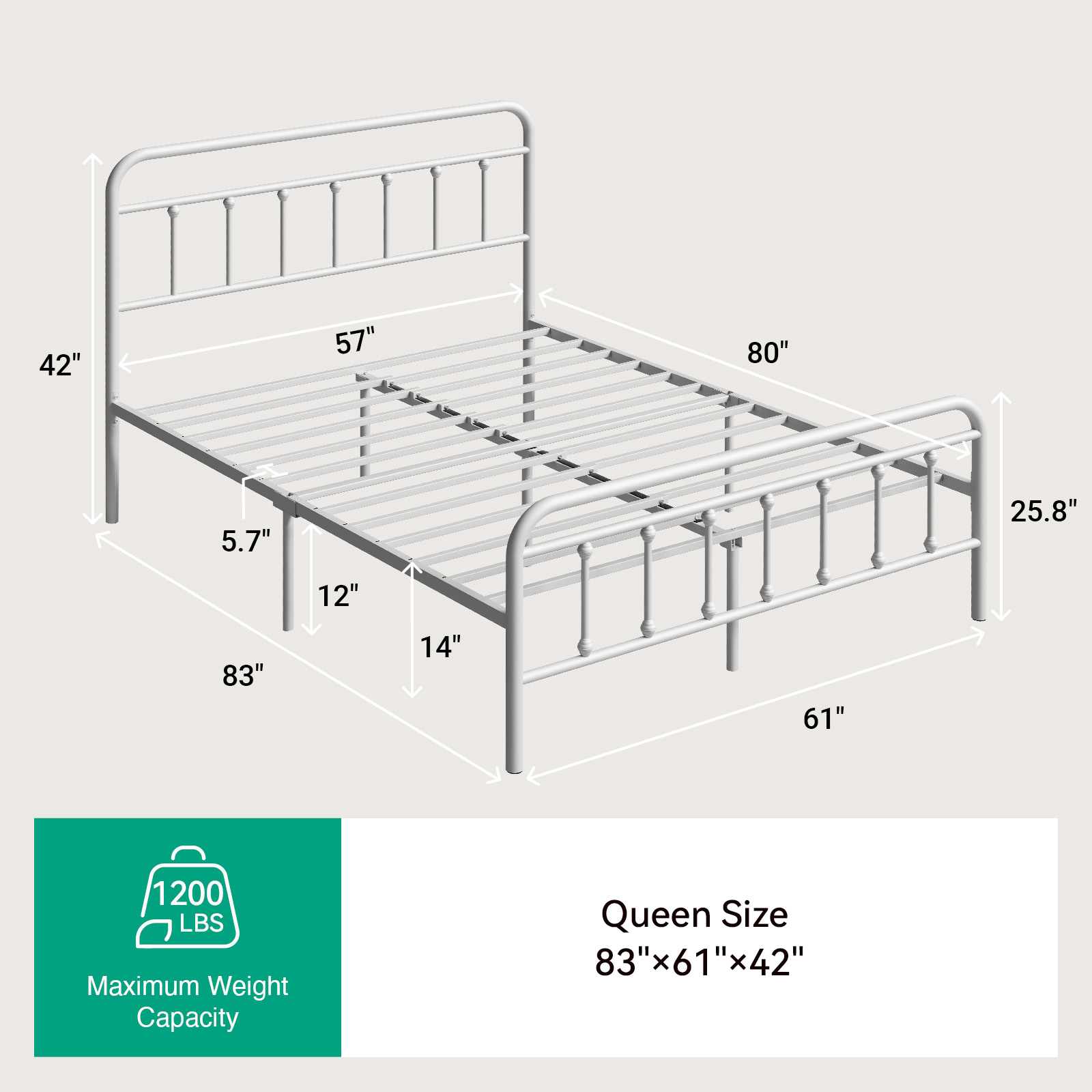 Novilla Metal Bed Frame Twin Size - Modern Minimalist Victorian Style with Headboard