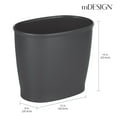 thumbnail image 3 of mDesign  Plastic 2.25 Gallon Slim Trash Can Garbage Wastebasket Bin, Black, 3 of 5