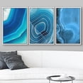 thumbnail image 3 of wall26-3 Panel Framed Canvas Wall Art - Blue Agate Patterns - Giclee Print Gallery Wrap Modern Home Art Ready to Hang - 16"x24"x3 WHITE, 3 of 5