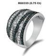 thumbnail image 2 of MyDiamondBox 3/4 CTTW 925 Sterling Silver Blue & White Round Colored Diamond Cocktail Highway Ring Band For Women, 2 of 3
