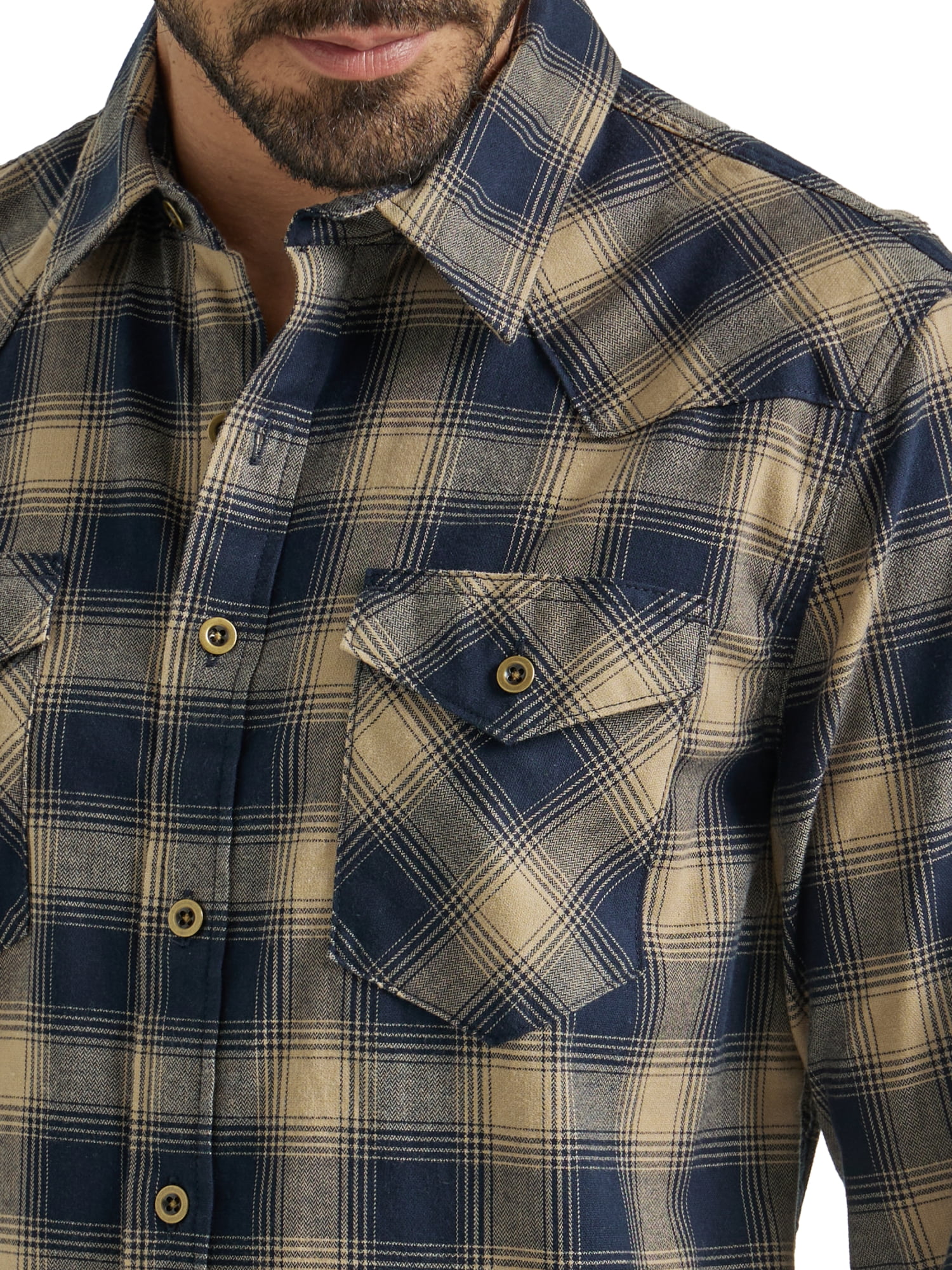 Wrangler® Men's and Big Men's Slim Fit Long Sleeve Woven Shirt, Sizes S-5XL