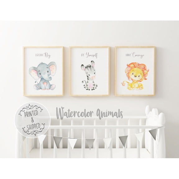 UNFFRAMED Safari Animals Nursery Posters, Nursery Animals Art, Jungle Nursery Decor, Safari Nursery Wall Art, Baby Decor, Set Of 3, A4 Set 3 Prints 8x12