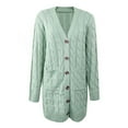 thumbnail image 4 of Odeerbi Winter Long Cardigan Sweaters For Women Fall Cable Knit Sweater New 2025 Casual Dough Twists Sweater Button Coat Mint Green, 4 of 5