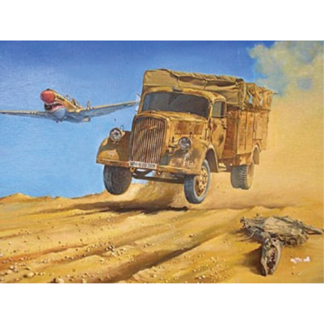 New 1/72 Scale WWII German Army Opel Truck Assembled Mountain Painting Model 
