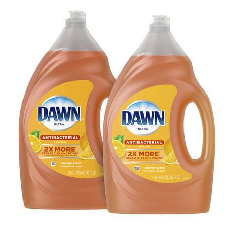 Dawn Ultra Antibacterial Hand Soap, Dishwashing Liquid Dish Soap, Orange Scent, 2 count, 56 fl oz