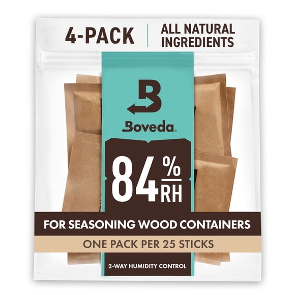 Boveda pour Assaisonnement, Paquets Bidirectionnels de Contrôle de l'Humidité – 84 % de RH pour Assaisonner une Boîte Humidificateur en Bois (Petit à Moyen, jusqu'à 100 Unités