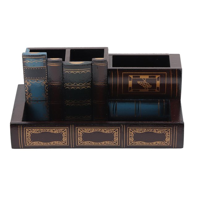 Retro style wooden pen holder, unique design, premium wood, sturdy, durable, wide application