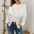 thumbnail image 3 of Sweater Scarf with Sleeves for Women Double Sleeve Wool Scarf Knitted Crochet Tops Womens Fall Outfits 2025, 3 of 5