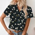 thumbnail image 5 of perfectbot Plus Size Womens Button Down Shirts Summer Print Short Sleeve Top Blouses Workout Clothes 2025 S-5XL, 5 of 8
