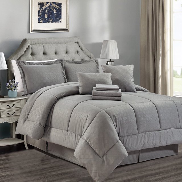 JML Ensembles de Couette en Polyester, Très Grand Californien, Gris, 10 Pcs
