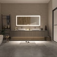 thumbnail image 2 of TOOLKISS  Anti-fog Frameless Dimmable Mirror with Backlit and Front Lighting 72 in. W x 32 in. H, 2 of 5