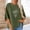 #009-Green, variant on Ounisa Linen Shirts for Women 3/4 Sleeve Plus Size Tops Loose Crew Neck T Shirts Casual Three Quarter Length Tunic Summer Printed Tops with Pocket