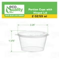 thumbnail image 4 of [700 Pack] 2 Oz Leak Proof Plastic Condiment Souffle Containers with Attached Lids - Portion Cup with Hinged Lid Perfect for Sauces, Samples, Slime, Jello Shot, Food Storage & More, 4 of 7