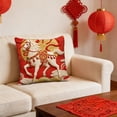thumbnail image 5 of HOARBOEG 1Pcs Year of the Horse Pillow Cover 17.71*17.71in Cotton Decorative Pillowcase with Horse Pattern for Sofa Living Room Bedroom Decor Hidden Zipper Machine Washable, 5 of 7