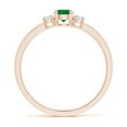 thumbnail image 2 of ANGARA Natural Classic Emerald and Diamond Three Stone Engagement Ring in 14K Rose Gold for Women (Size-4mm) | May Birthstone, Birthday, Anniversary, Jewelry Gift for Women | Natural Emerald Ring, 2 of 10