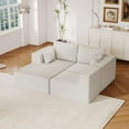 thumbnail image 4 of Demi Bonn 108" L-Shaped Modular Foam Sofa with Chaise Lounge, Cloud-Like Comfort Couch, Corduroy Sectional for Living Room, White, 4 of 12